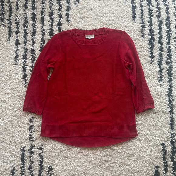 NWOT LOFT Red Sweater (size M) - Picture 2 of 6